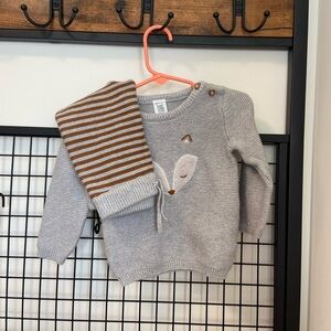 Carter's Gray and Brown Knit Matching Set